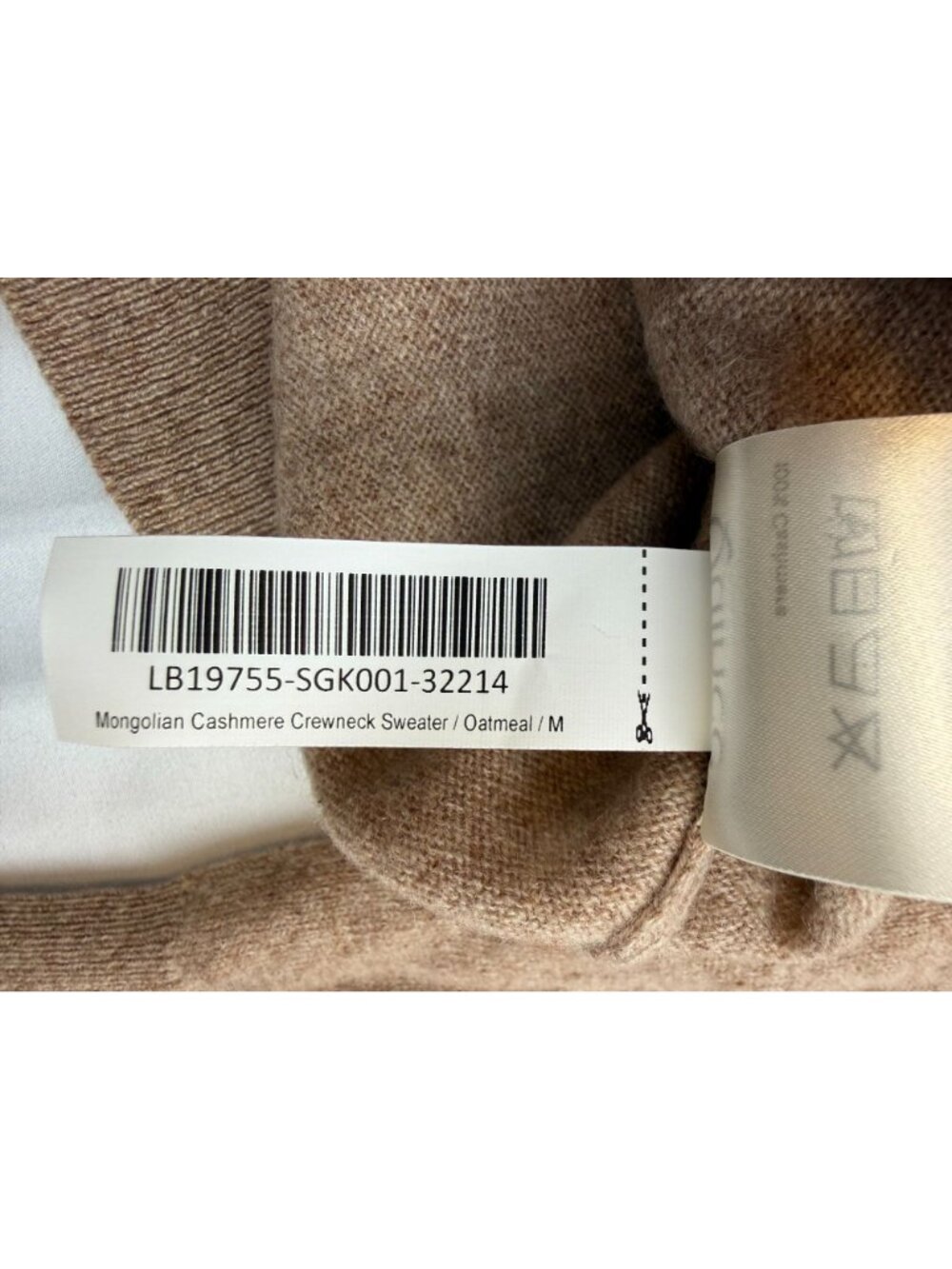 NWT Quince Mongolian Cashmere Oversized Crewneck Sweater in Oatmeal Sz M - Picture 8 of 10